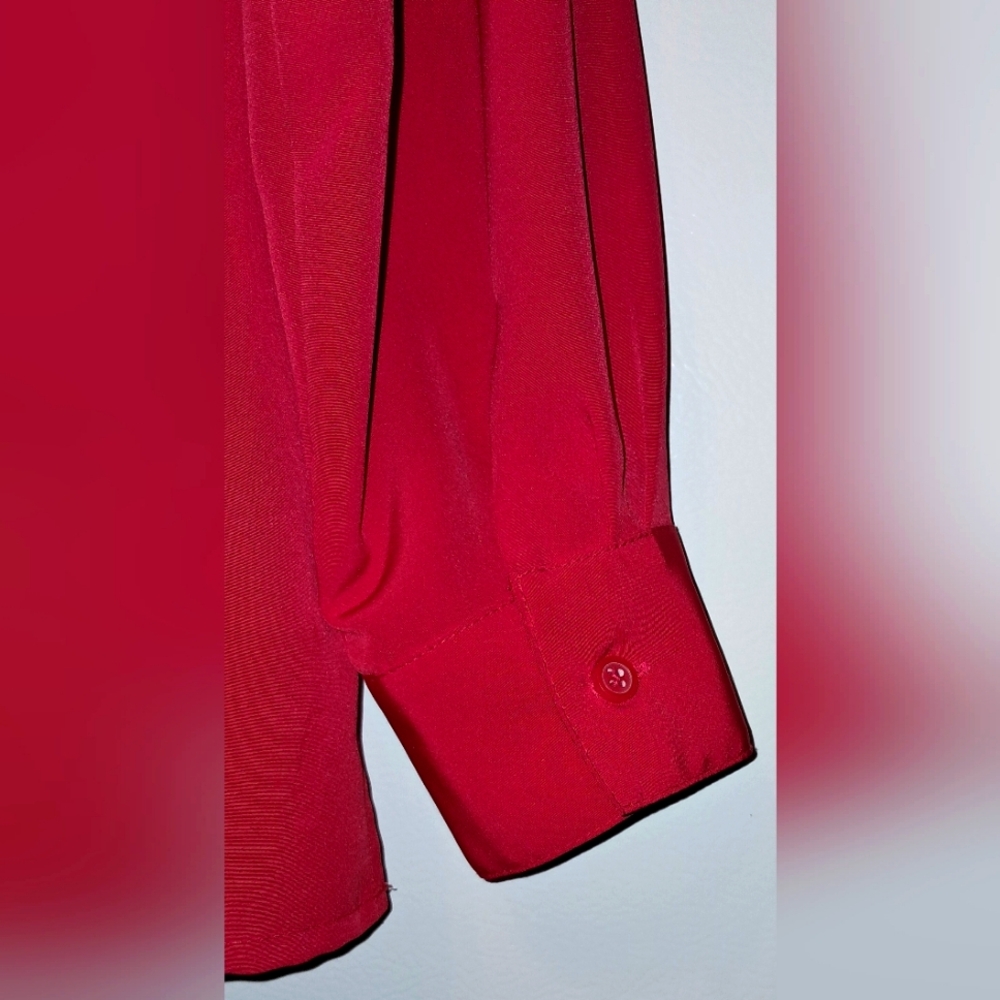 Elementz Red Blouse V-neck XL - Picture 3 of 8